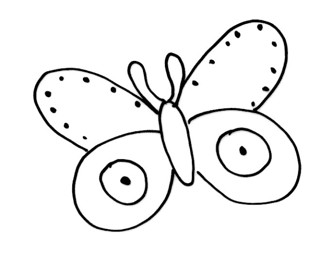 Coloriage papillon maternelle au crayon dessin gratuit Dessin de papillon en couleur