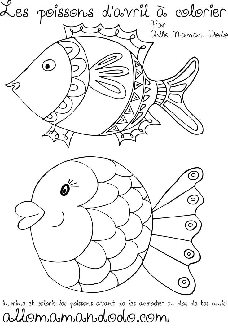 Des poissons   imprimer colorier et accrocher Poisson d avril