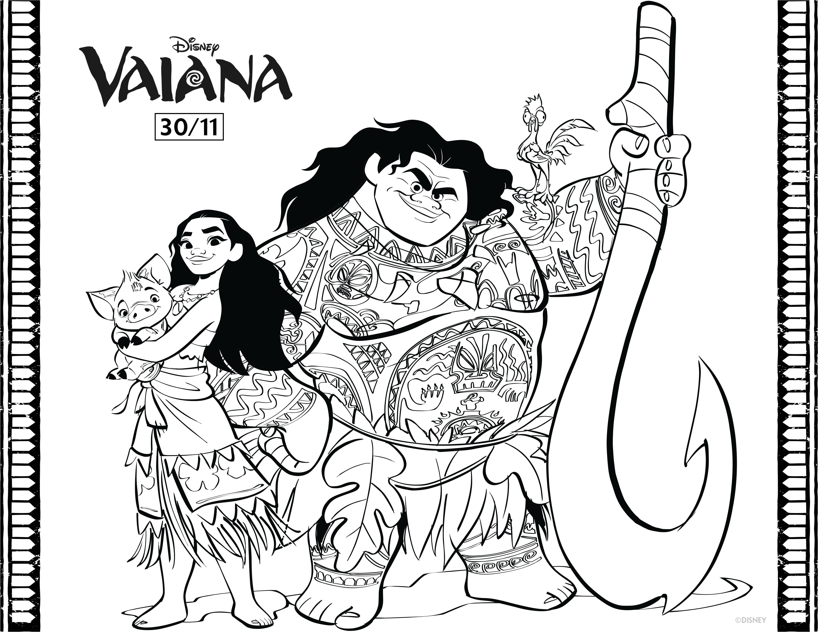 Simple Moana coloring page