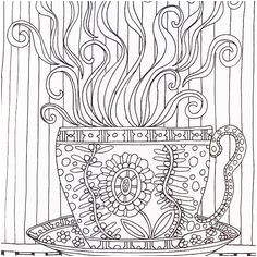 A page from Color Me Happy part of the Zen Coloring book range by Art Therapist Lacy Mucklow