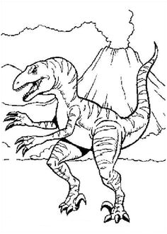 Velociraptor The Predator From Jurassic Park Coloring Page