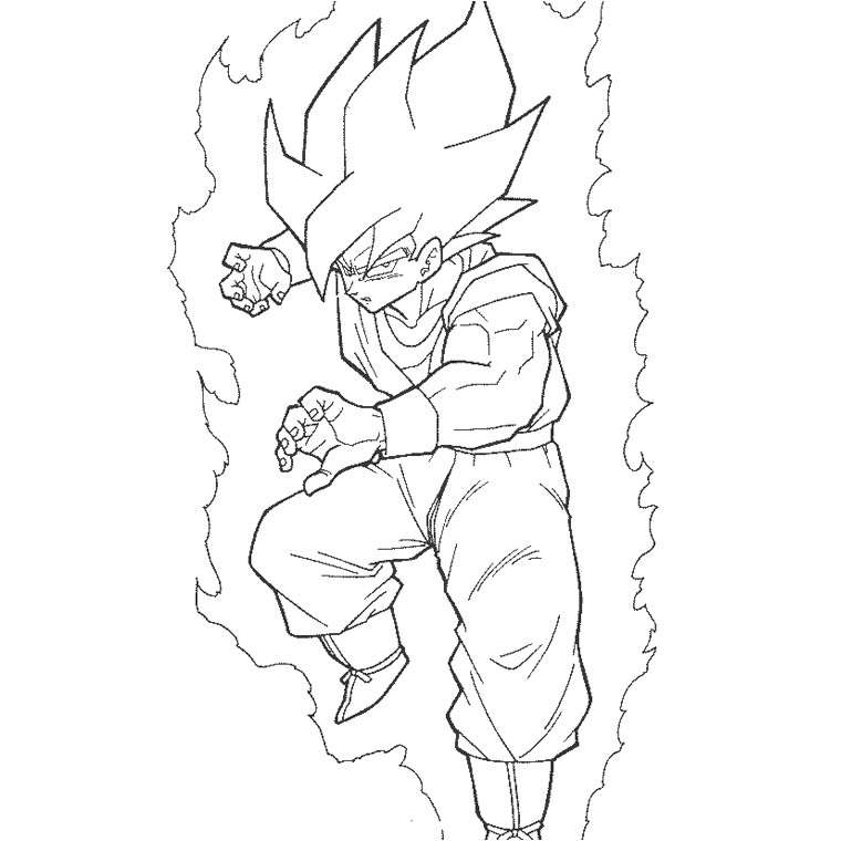 coloriage dragon ball z sangoku super sayen 2