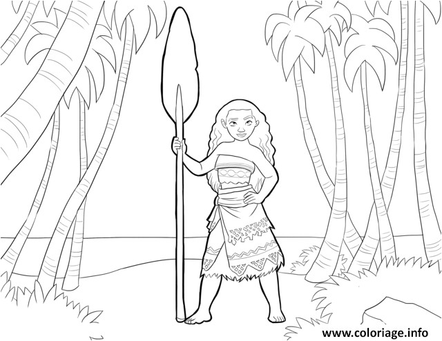 Coloriage Vaiana Moana Disney In The Forest Dessin   Imprimer