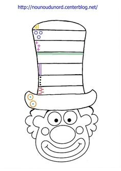 coloriage clown excercice sur le chapeau   imprimer