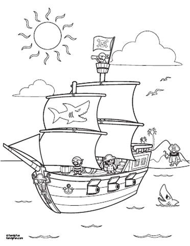 Fun Printables Pirate Ship Coloring Page