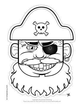 Hat Pirate Mask to Color Printable Mask free to and print