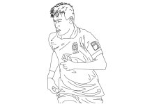 coloriage joueur de foot neymar