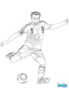 Coloriage du joueur de foot Xavi  imprimer gratuitement ou colorier en ligne sur hellokids