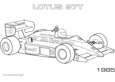 1985 Lotus 97T Coloriage Catégories Formule 1