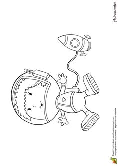 Un cosmonaute qui vole dans l espace un dessin   colorier