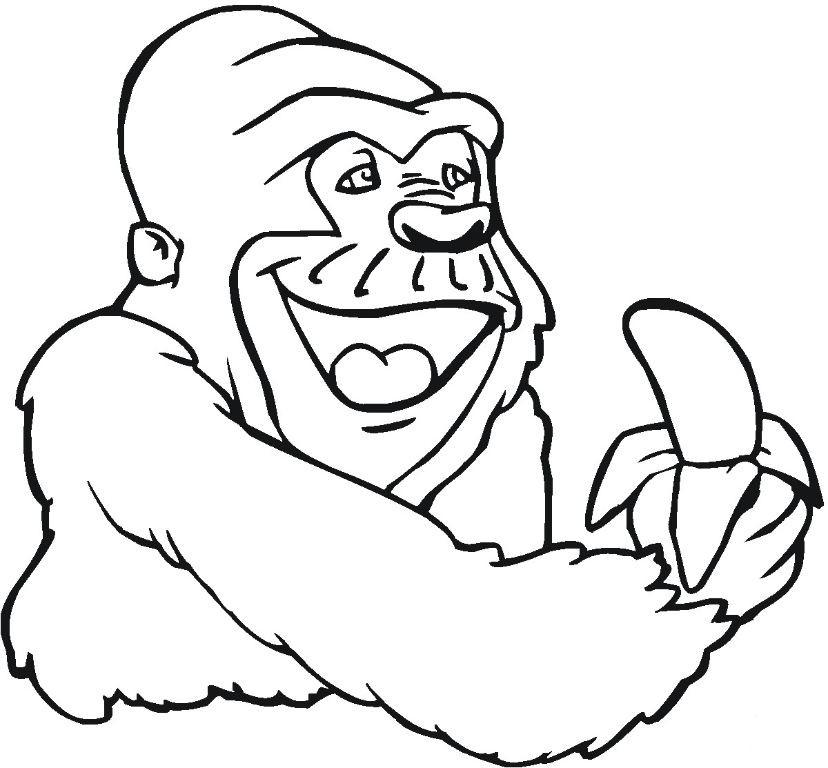 Coloriage gorille banane   imprimer