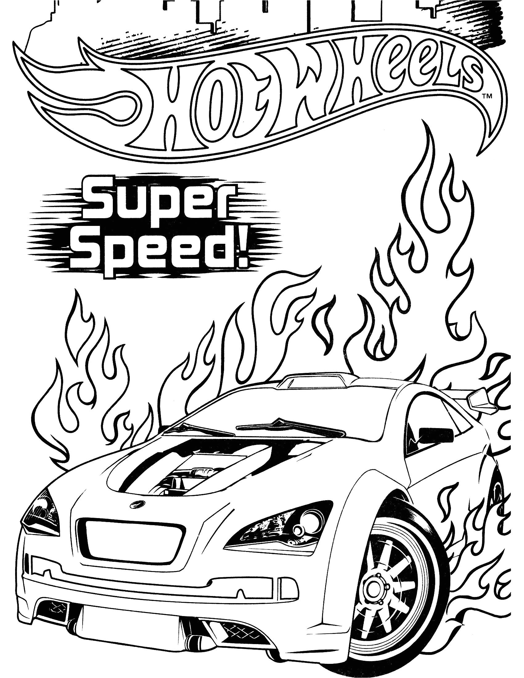 hot wheels coloring page