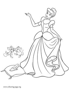 The Godmother gave to Cinderella a delicate pair of glass slipper Enjoy with this amazing free Cinderella coloring page