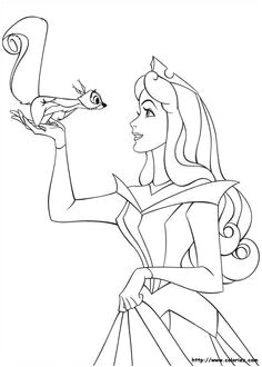 Sleeping Beauty Princess Aurora Cartoon Coloring Pages
