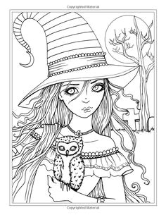 Autumn Fantasy Coloring Book Halloween Witches Vampires and Autumn Fairies…