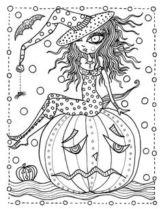 Halloween by Chubby Mermaid Abstract Doodle Zentangle ZenDoodle Paisley Coloring pages colouring adult detailed advanced printable