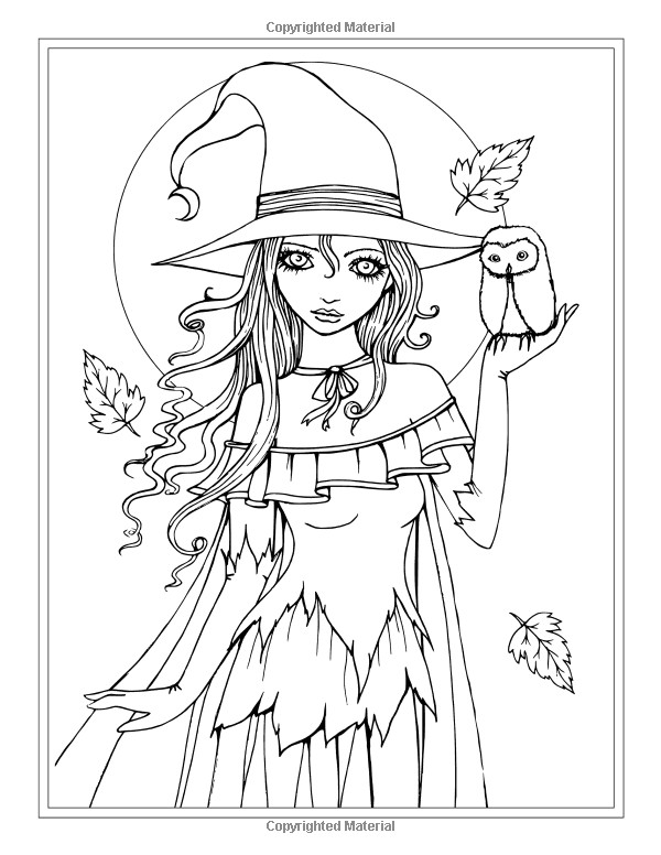 Autumn Fantasy Coloring Book Halloween Witches Vampires and Autumn Fairies…