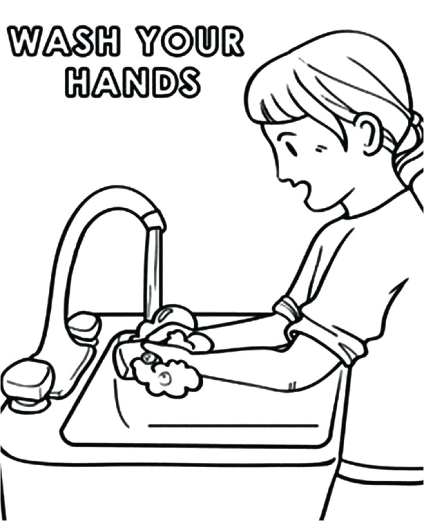 834x1024 coloring Handwashing Coloring Pages New Page Hand Washing Is For