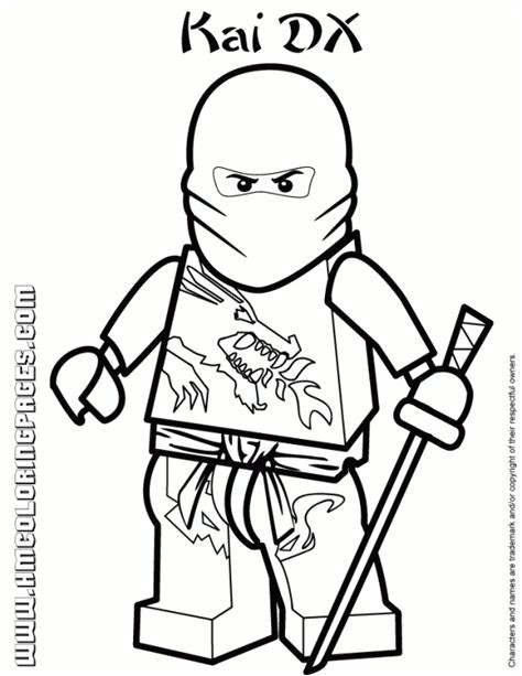 Kai The Red Ninja In Lego Ninjago Coloring Pages Fun