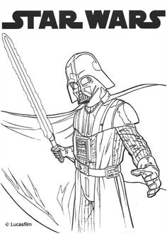 Coloriage de Star Wars Dark Vador et son épée Un coloriage inédit sur l
