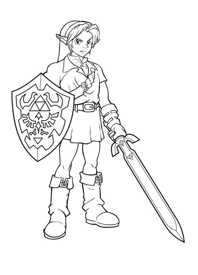 link coloring pages zelda