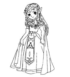 coloriage 3 dessin Zelda