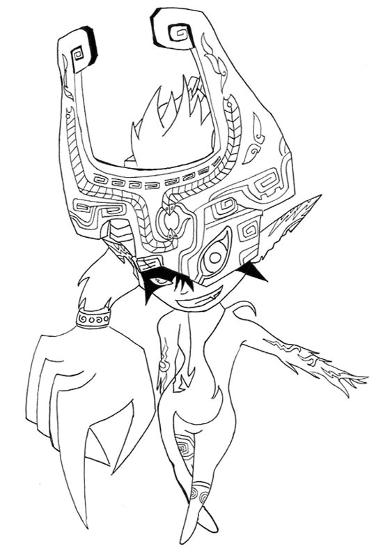 Midna lineart by animedragoon3