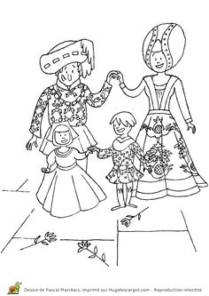 Coloriage moyen age le bal sur Hugolescargot Hugolescargot