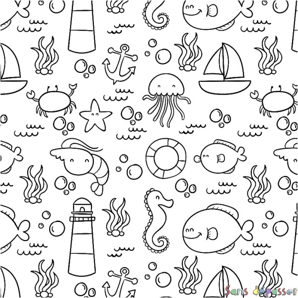 Coloriage Les fonds marins cute illustration Pinterest