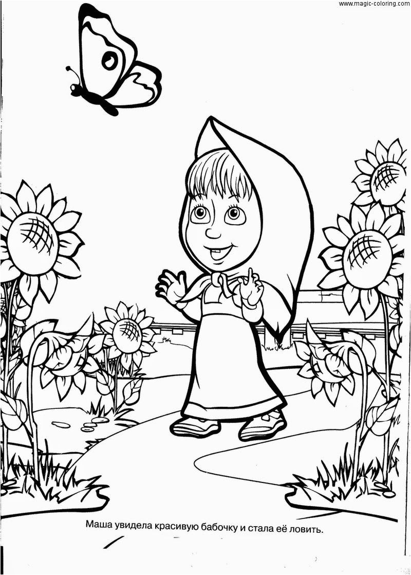masha and the bear coloring pages