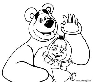 Coloriage Michka Gratuit Coloriage Masha Et Michka Bonjour A tous Dessin Dedans Coloriage
