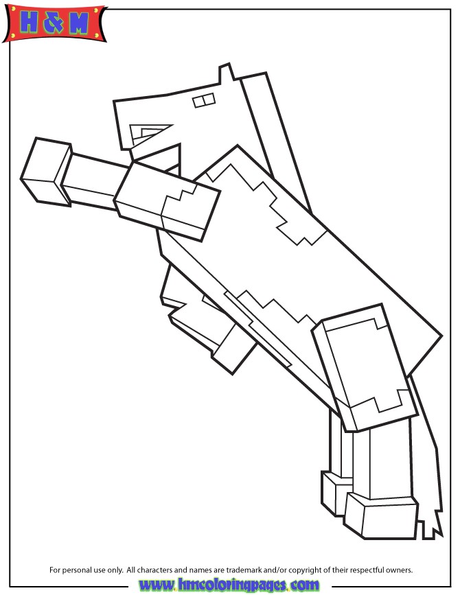 Minecraft Horse Coloring Page