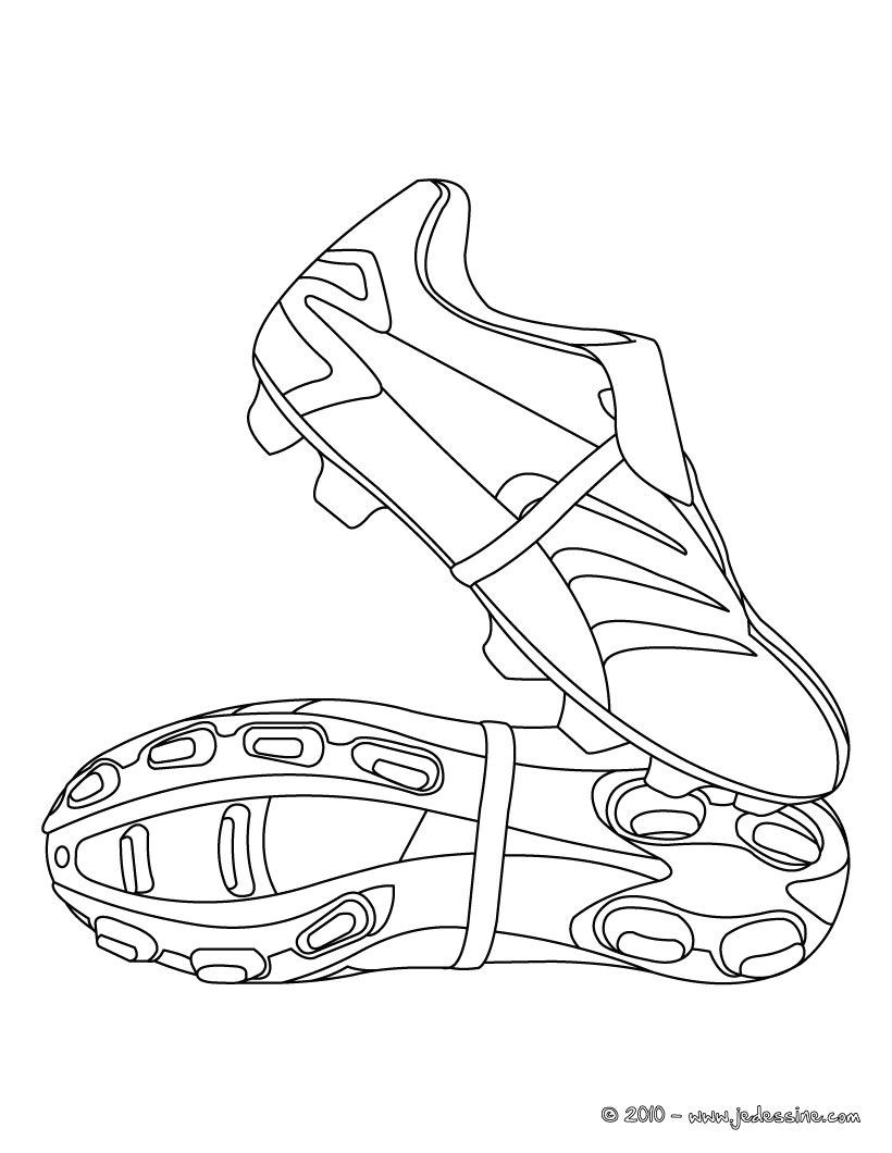 Coloriage de chaussures de foot un dessin de crampon pour les joueurs de foot   colorier