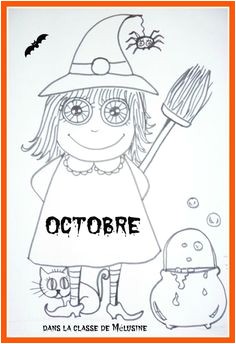 Coloriage sorci¨re pour halloween Halloween arts and crafts Pinterest