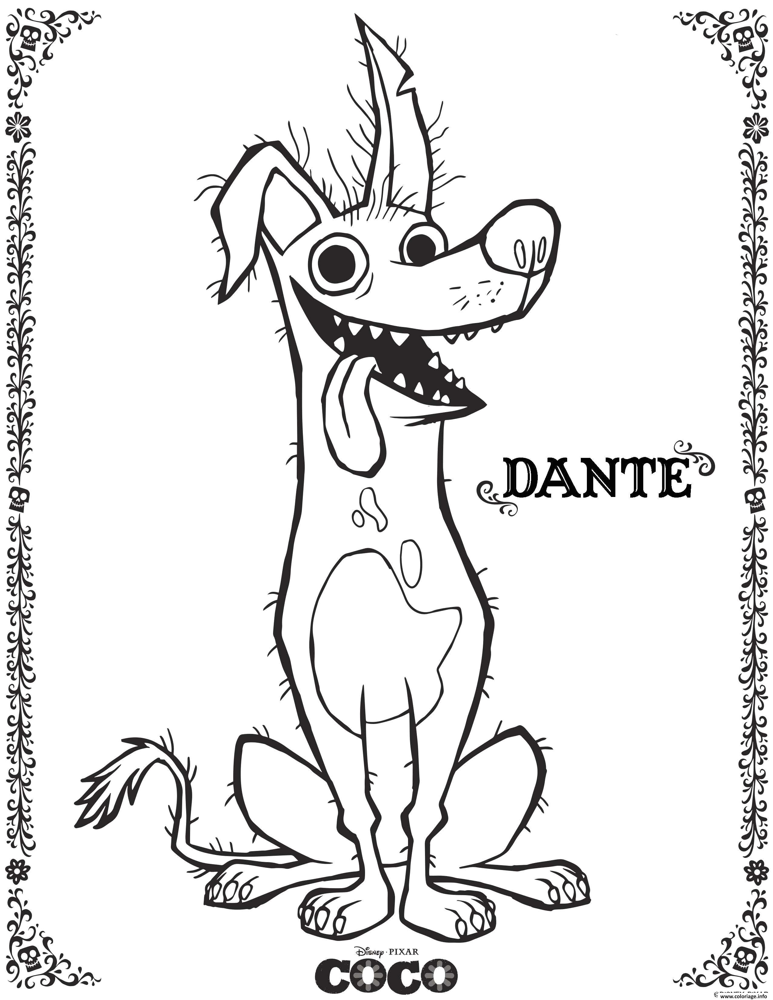 Coloriage Dante Coco Disney Dessin   Imprimer