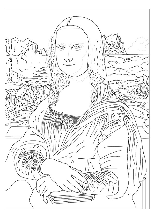 Mona Lisa Leonardo da Vinci coloring page Coloriage