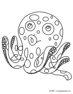 Coloriage d une grosse pieuvre Un dessin sur le monde marins qui en apprendras