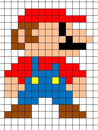 Mario Minecraft Pixel Art Template