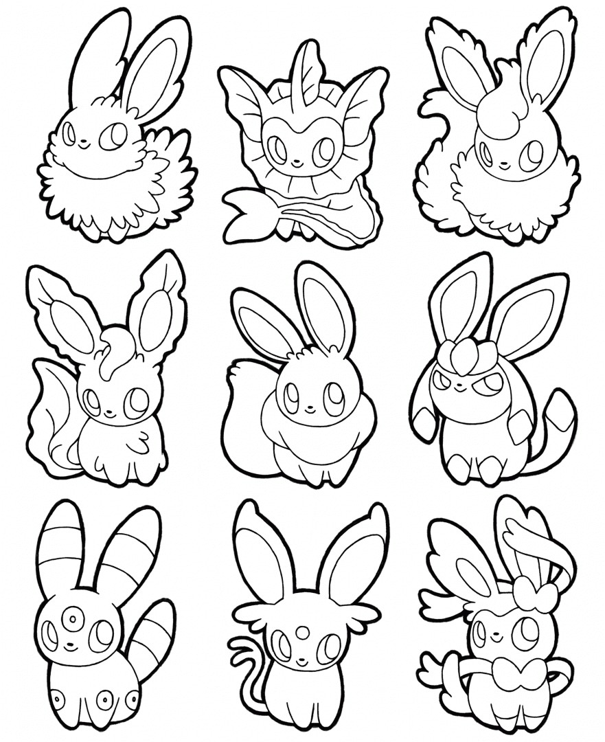 evolutions coloring pages