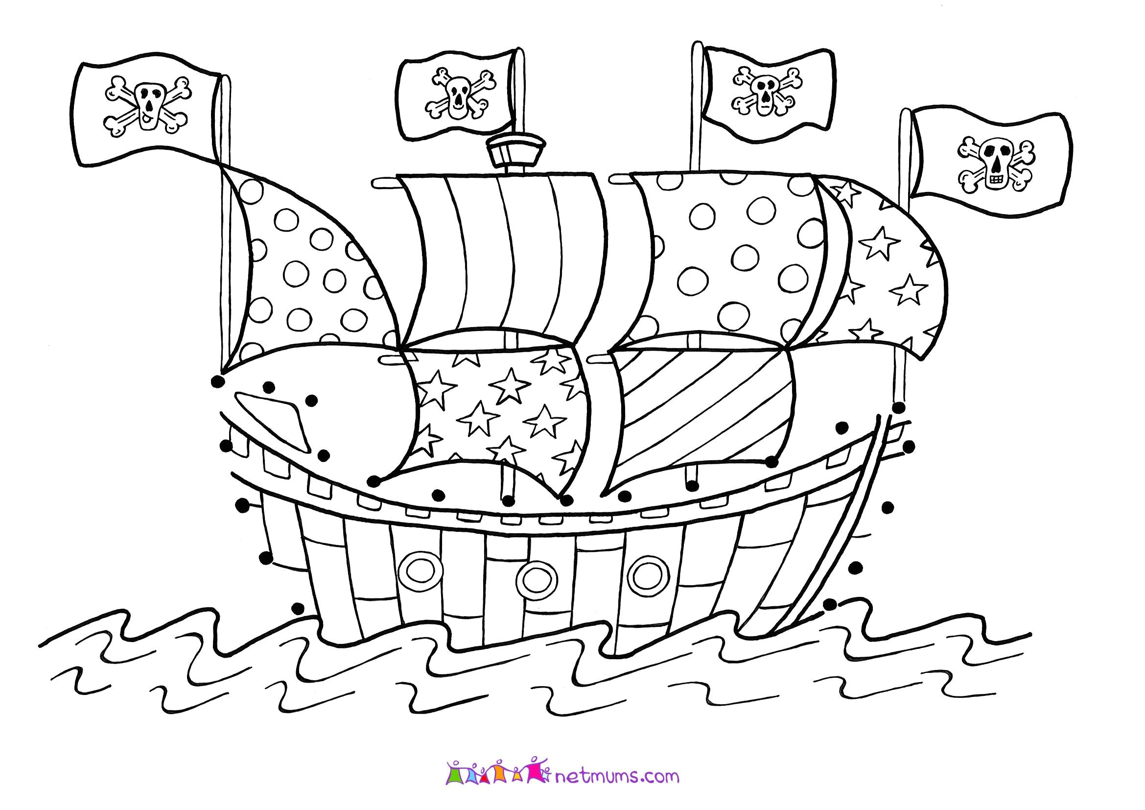 Here are some pirate theme colouring pages for you to enjoy
