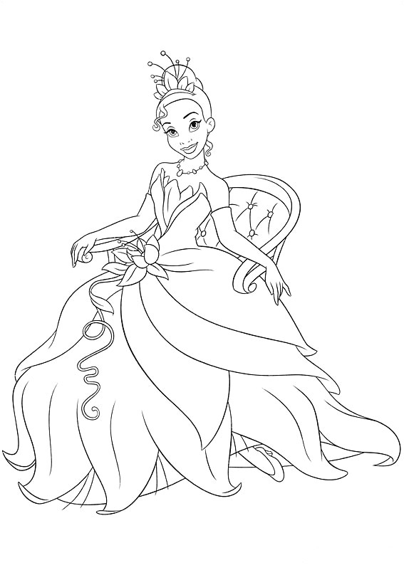 Disney Princess Tiana Coloring Pages