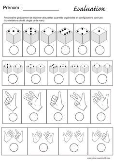 Evaluation maths en maternelle constellations et doigts de la main