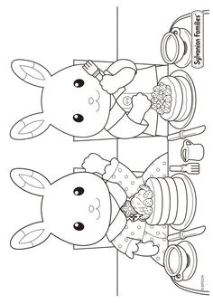 17 coloring pages of Calico Critters on Kids n Fun