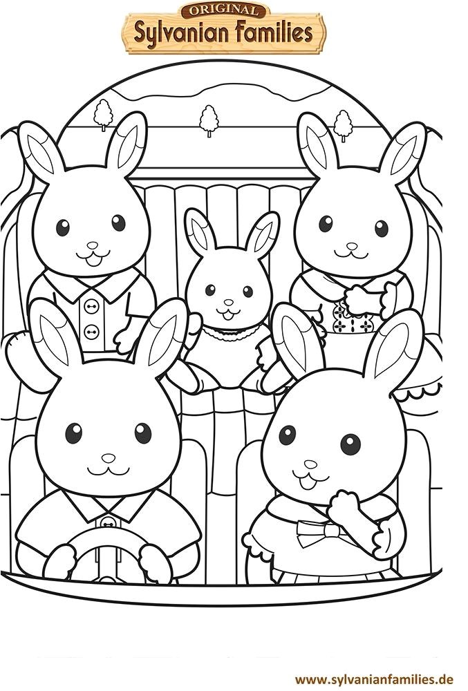 Ausmalbild Sylvanian Families Familienlimousine bunny rabbit coloring Pinterest
