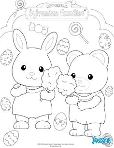 These cute woodland creatures love the springtime and enjoy the Easter holiday The Sylvanian Families Easter coloring page makes a great home decoration