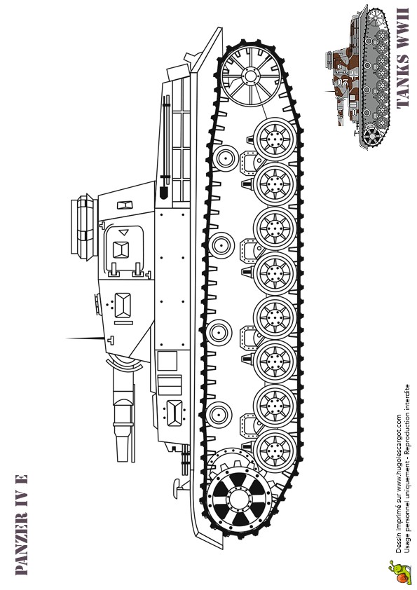 Coloriage Tank allemand ww2 Panther