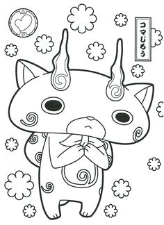 Coloriage totoro à Imprimer Watch Yo Kai Adult Coloring Pinterest