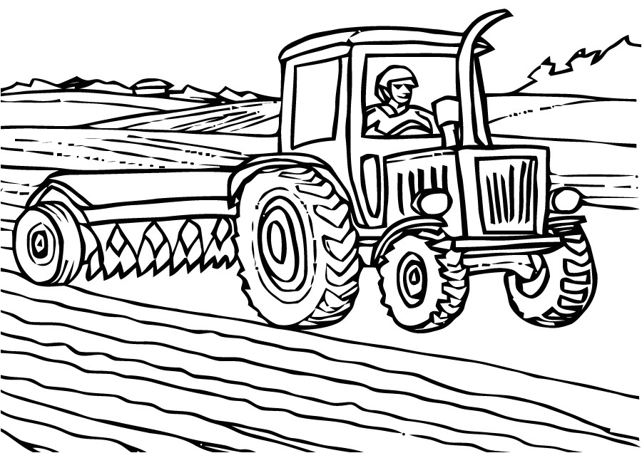 dessin de coloriage Tracteur gratuit CP