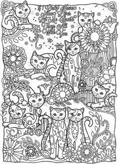 Galerie de coloriages gratuits coloriage adulte animaux plein chats Magnifiques ces petits chatons