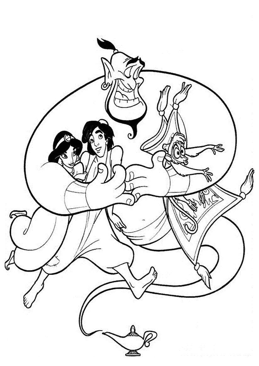 dessin de coloriage Aladdin gratuit CP